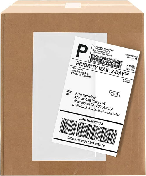 100 Count 7" x 5.5" Shipping Label Envelopes, Top Loading by GPI+POLY