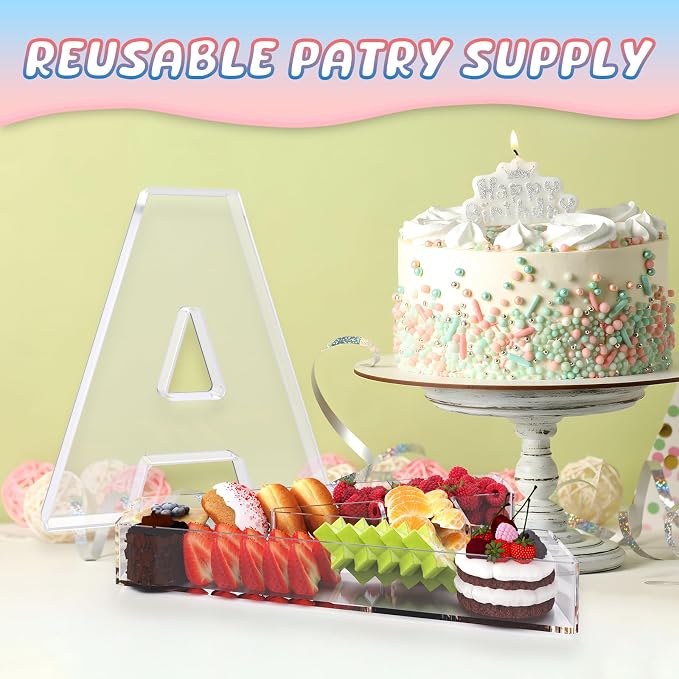 13.8" Extra Large Acrylic Letter Charcuterie Board Box, Reusable Fillable - Image 5
