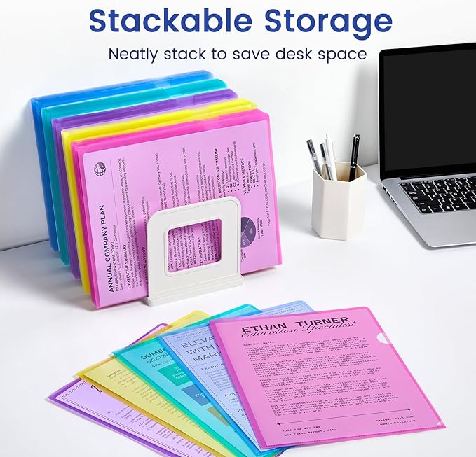 Sooez 15 Pack Clear Document Folder, Plastic Sleeves - Image 7