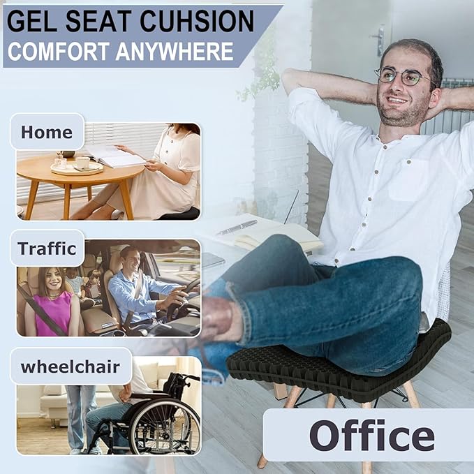 20" Gel Seat Cushion for Long Sitting – Office Chair Cushion – Wheelchair - Image 8