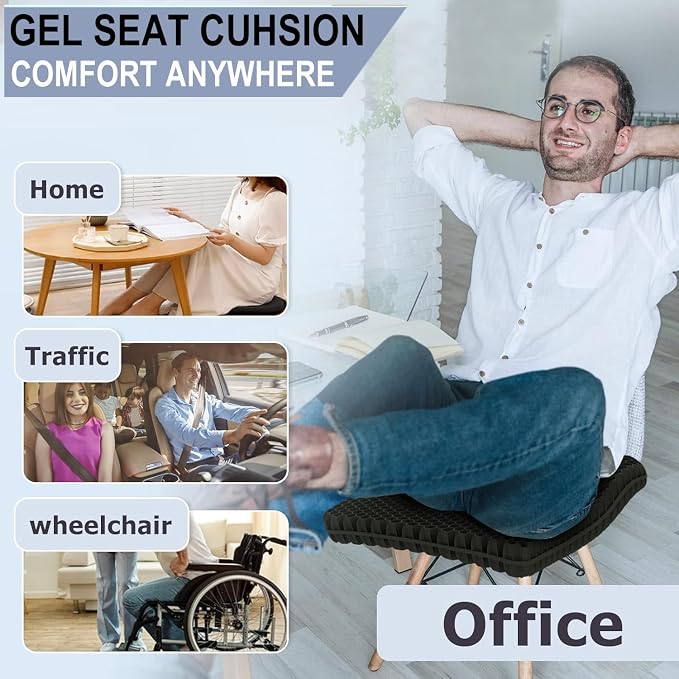Gel Seat Cushion for Long Sitting Pressure Relief - Image 8