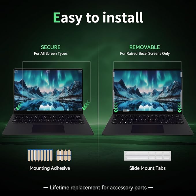 Laptop Privacy Screen 15.6 Inc for 16:9 Aspect Ratio Screen Protector, - Image 4
