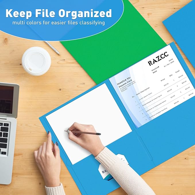 Two Pocket Folders, RAZCC 50 Pack File Folders - Image 6