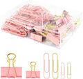 Pink and Gold Paper Clips Binder Clips Set by CREECHWA