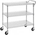Heavy Duty 3 Tier Rolling Utility Kitchen Cart on Wheels, Large 45"L x 17 1/2"D by Unknown