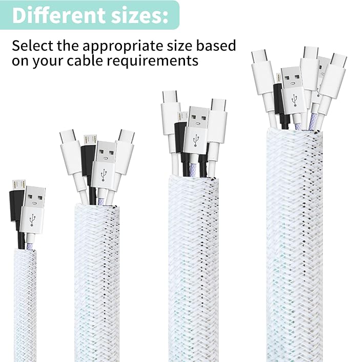 Split Wire Loom 1 Inch 25ft, Braided Cable Sleeve - Image 7