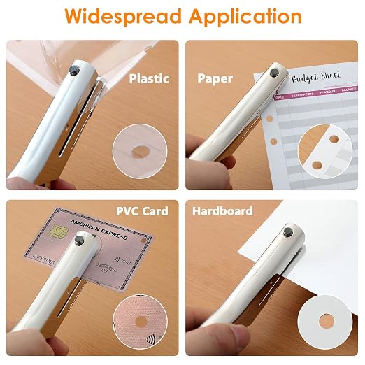 Hole Punch 2" Reach 1/4 inch Single Hole Punch, Heavy Duty Hole Puncher Single - Image 2