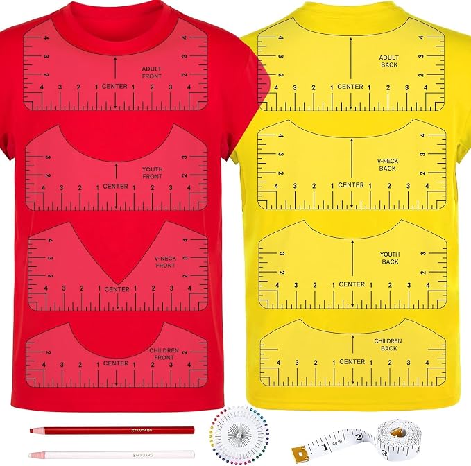 12pcs Tshirt Ruler Guide for Vinyl Alignment, T Shirt Measurement Accessories - Image 8
