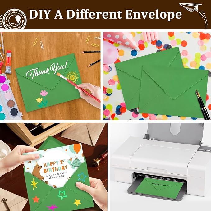 100 Pack A7 Envelopes, 5.24 x 7.24 in Christmas Envelopes - Image 6