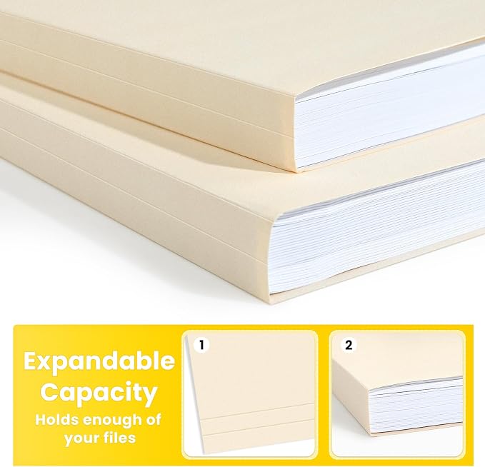 SUNEE Manilla Folders Letter Size, 250 Per Box, 1/3 Cut Tab - Image 3