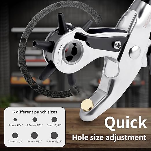 XOOL Belt Hole Puncher for Leather, Precision Multi-Size Leather Hole Punch for - Image 2