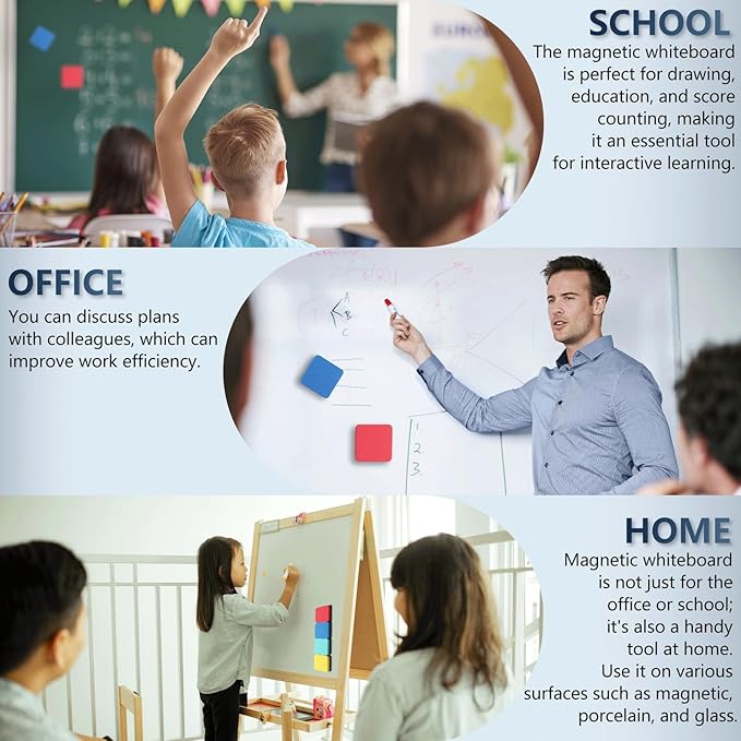 XKDOUS 12 Pack Dry Erase Eraser, Magnetic Whiteboard Eraser, Small White Board - Image 7