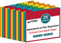 EXTRIC Alphabetical File Organizer 25 File Cabinet Dividers A-Z, 5 Colors | A-Z by EXTRIC