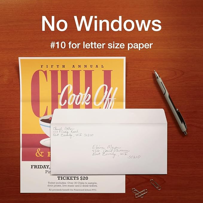 Quality Park #10 Security Envelopes, No Window, 24-lb White Wove, 4-1/8" x - Image 5
