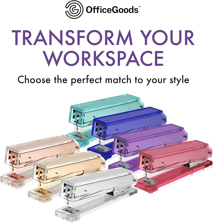 OfficeGoods Acrylic Stapler – Aesthetic & Durable Purple Desk Staple - Image 6
