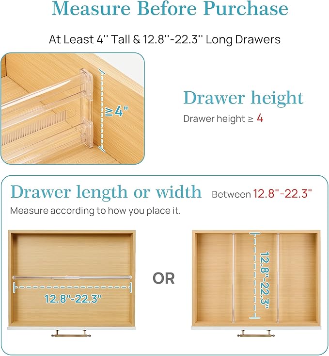 Vtopmart 12 Pack 4" Regular Upgrade Drawer Dividers - Image 2