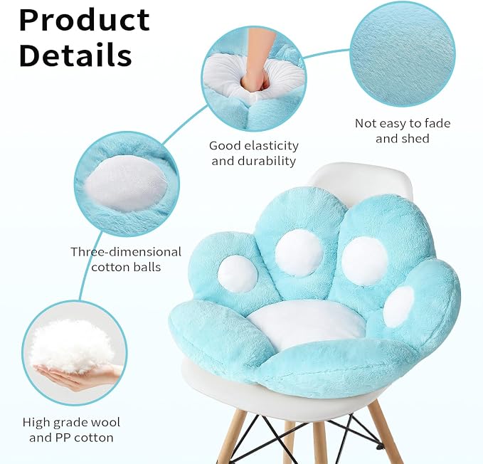 Ditucu Cat Paw Cushion Kawaii Chair Cushions 27.5 x 23.6 inch Cute Stuff Seat - Image 5