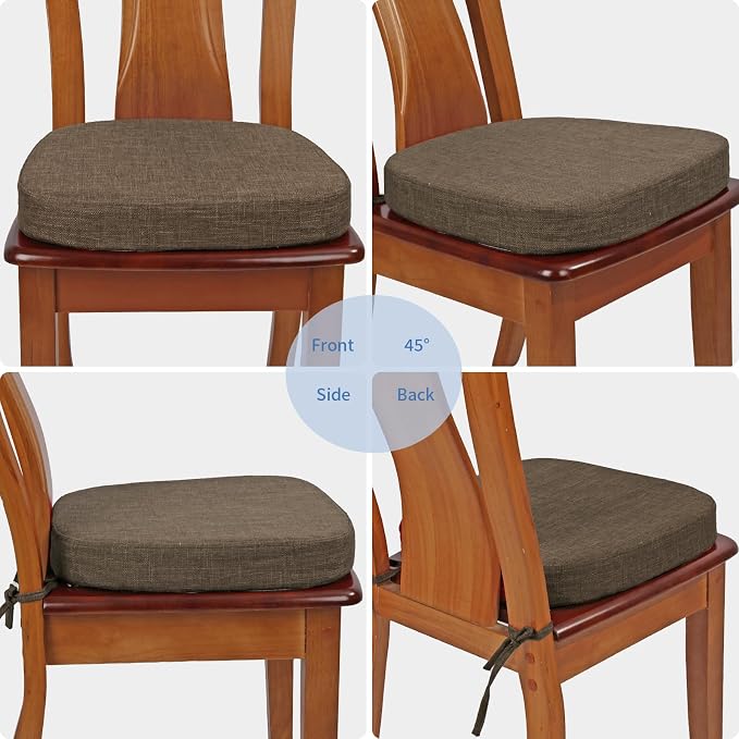 BUYUE Thickened 2.5" Friendly Woven Fabric Dining Chair Cushion, U-Shape High - Image 4