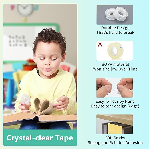 OWLKELA 24 Rolls Transparent Tape Refills, All-Purpose Transparent Glossy Tape - Image 3