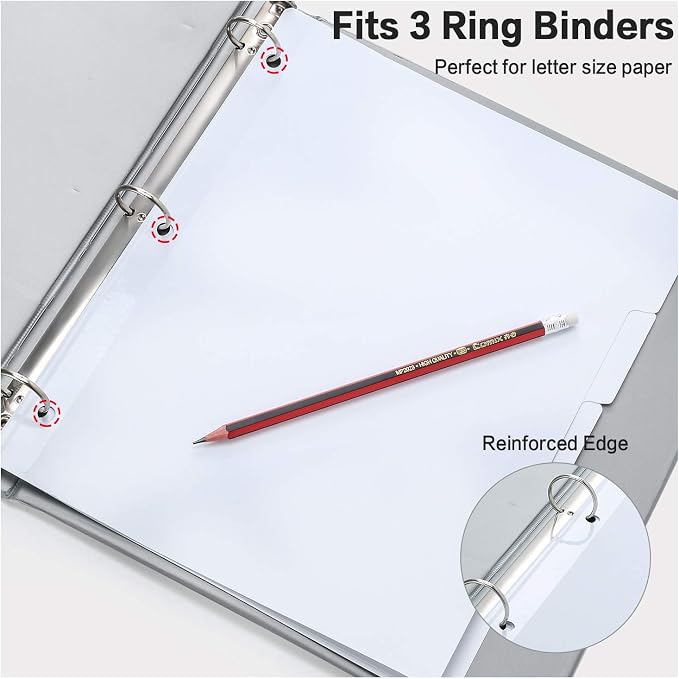 5-Tab Binder Dividers, HERKKA 3 Ring Binder Dividers - Image 5