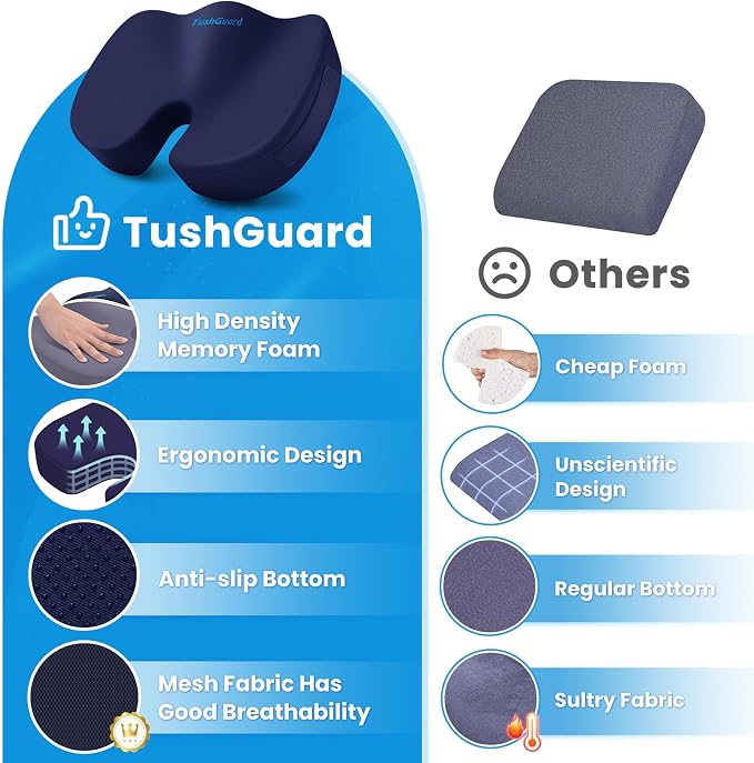 TushGuard Seat Cushion, Office Chair Cushions, Car Seat Cushion, Non-Slip - Image 6