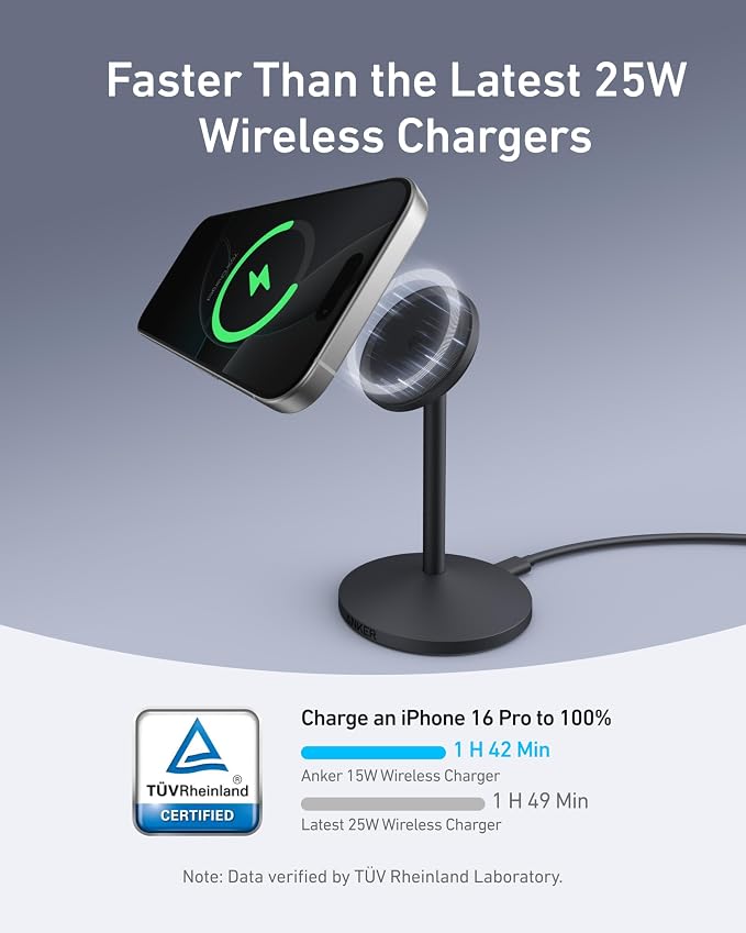 Anker MagGo iPhone 17 MagSafe Charger Compatible Stand, 15W Fast Magnetic - Image 2