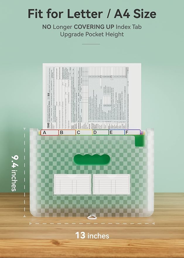 ABC life 26-Pocket Accordion File Organizer, Expandable Monthly Bill & Receipt - Image 3