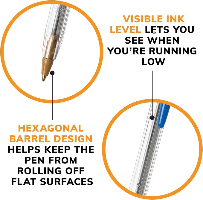 BIC Cristal Xtra Smooth Blue Ballpoint Pens, Medium Point, Extra Smooth and - Image 5