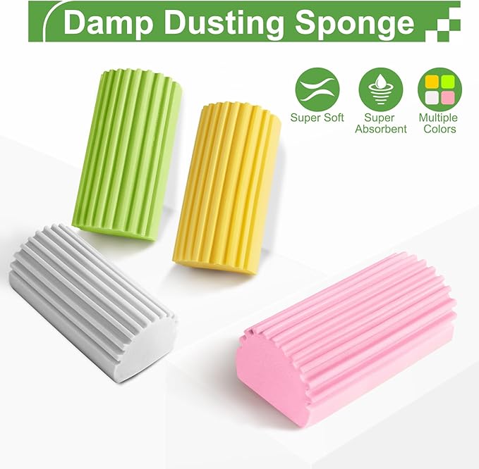 Jeymei 4-Pack Damp Clean Duster Sponge Brush - Image 6