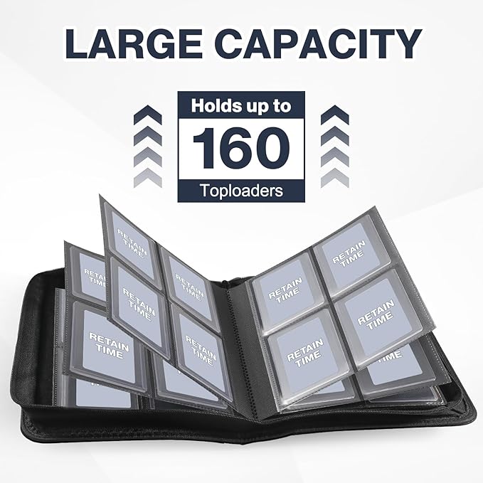 Toploader Binder, Holds 160 Toploaders, 100 Toploaders INCLUDED, 4-Pocket PU - Image 4