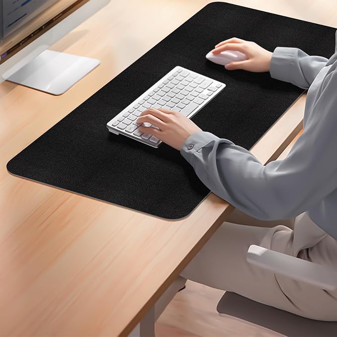 Leather Desk Pad Mat, Non-Slip Black Desk Mat, Large Mouse Pad - Image 6
