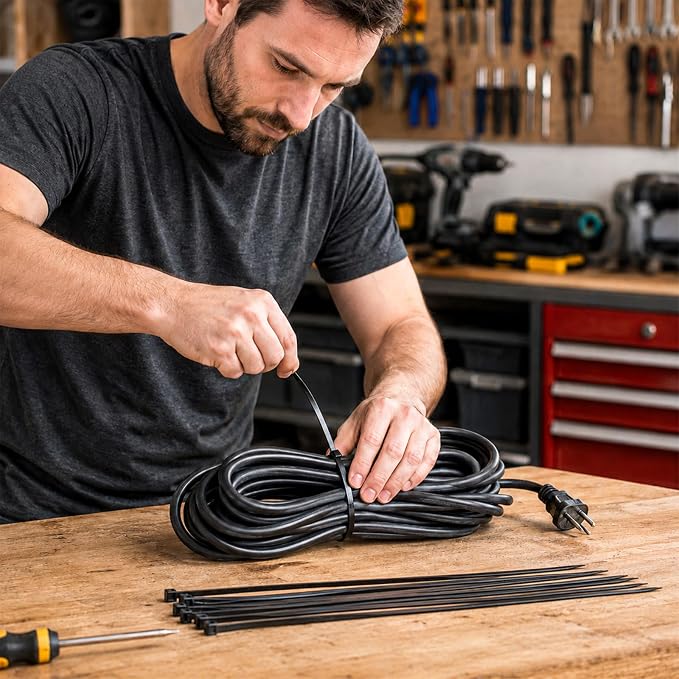 Zip Ties 12 inch, 1000 Pack Heavy Duty Black Zip Ties - Image 6