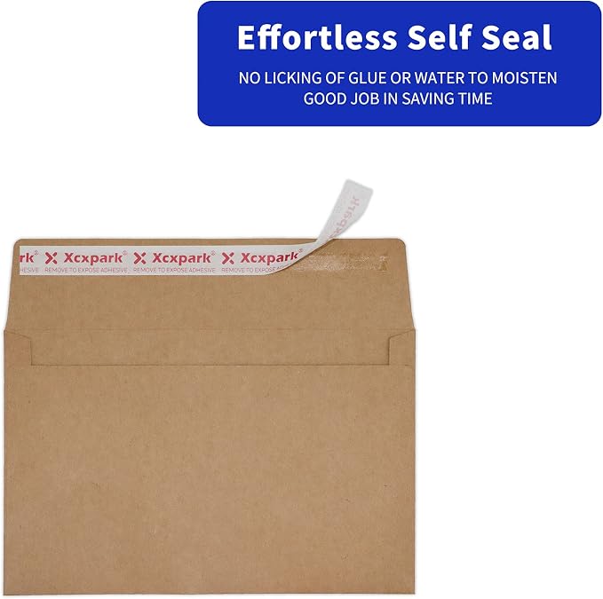 Xxcxpark 120 Qty A9 Invitation Envelopes 5.75x8.75, Self Seal 120GSM Brown - Image 4