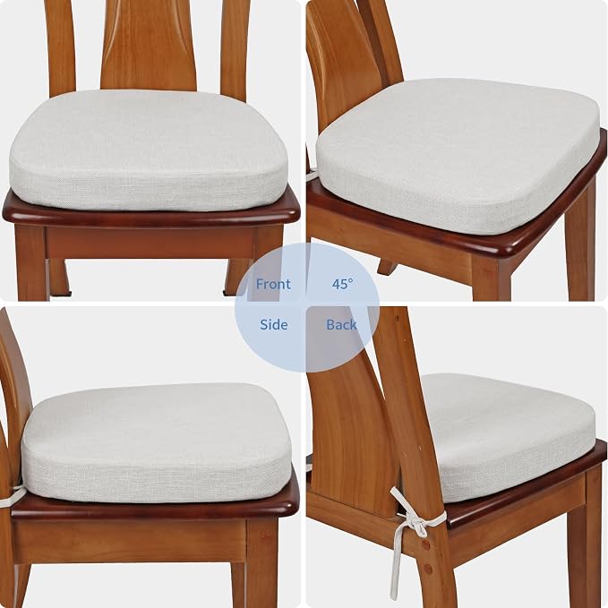 BUYUE Thickened 2.5" Dining Chair Cushions Set of 4, U-Shape High Density Foam - Image 4