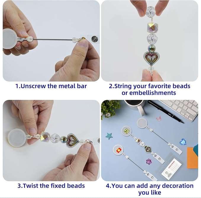 15pcs Beadable Badge Reels Making Kits - Image 6
