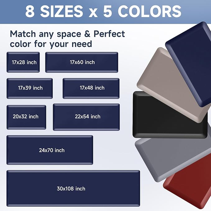 StepRite 4/5 Inch Thick Kitchen Mat Anti Fatigue Mat Kitchen Rugs Kitchen Decor - Image 4