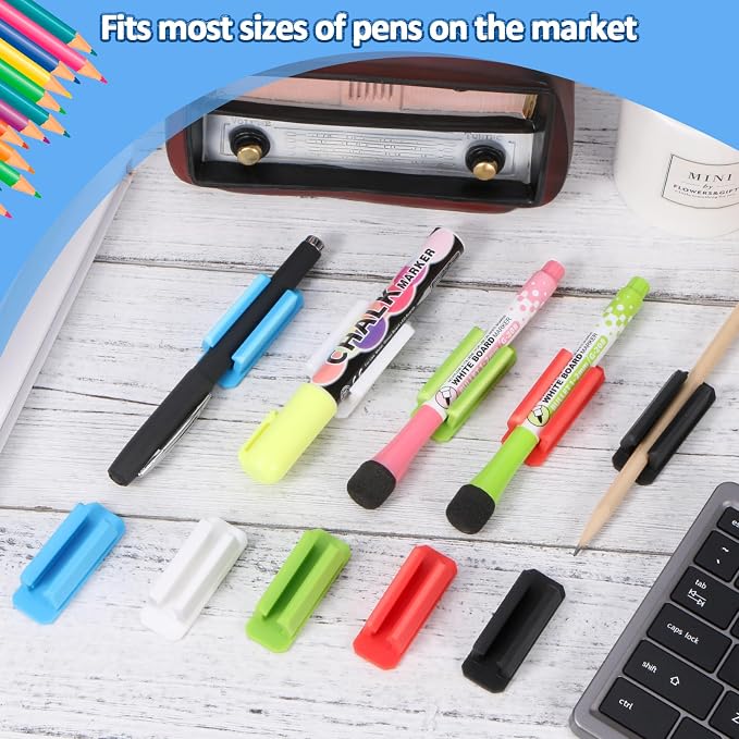 BOBOKA 10Pcs Pencil Holder for Desk, Adhesive Pen Holder for Classroom - Image 6