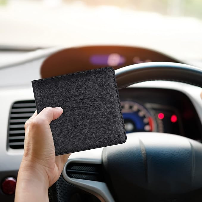 Wisdompro Car Registration and Insurance Card Holder 2 Pack PU Leather Vehicle - Image 8