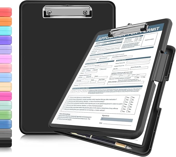 ANZNKU Clipboards with Storage, 13x9.6 Heavy Duty Nursing Clipboard Foldable by ANZNKU