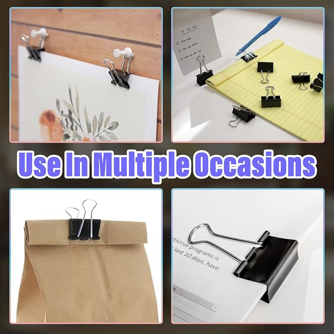 20 Pack Extra Large Binder Clips Black Paper Clips, 2 Inch / 51mm Huge Binder - Image 7