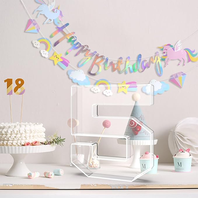 11" Acrylic Number Charcuterie Tray, Fillable Number Charcuterie Box - Image 4