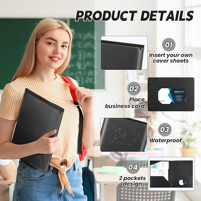 Henoyso 18 Pack Black Plastic Folders - Image 3