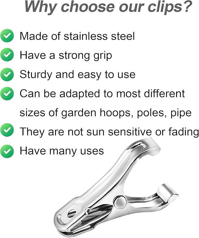 20 Pcs 2inches Gardening Clips for Netting, Have a Strong Grip of Metal Clips - Image 5