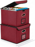 File Organizer Box with Lid, Large Hanging File Folder Organizer with Plastic by CADONO