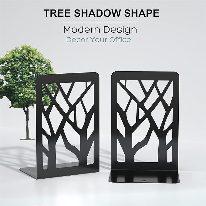MaxGear Book Ends Tree Design Modern Bookends - Image 6