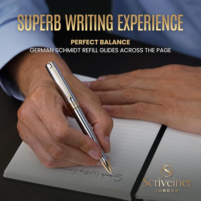 Scriveiner Personalized Silver Chrome Ballpoint Pen - Image 4