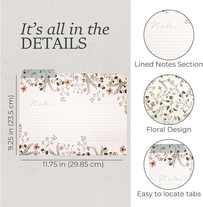 Steel Mill & Co. Set of 6 File Folders, Woodland Floral | Thick Sturdy - Image 4