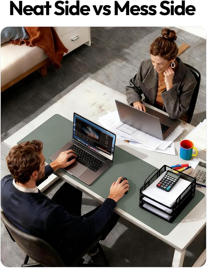 YSAGi Leather Desk Pad Protector, Office Desk Mat, Large Mouse Pad, Non-Slip PU - Image 7