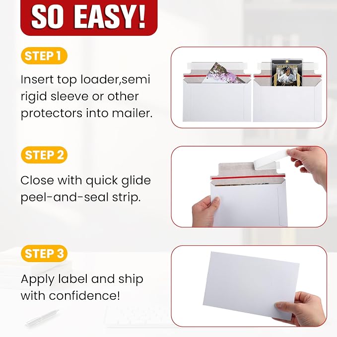 120 Pack White Rigid Mailers, Perfect Size Shipping Envelopes - Image 7