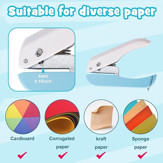 UCEC 2pcs Circle Handheld Hole Paper Punch, 1/4 Inch Punchers - Image 5